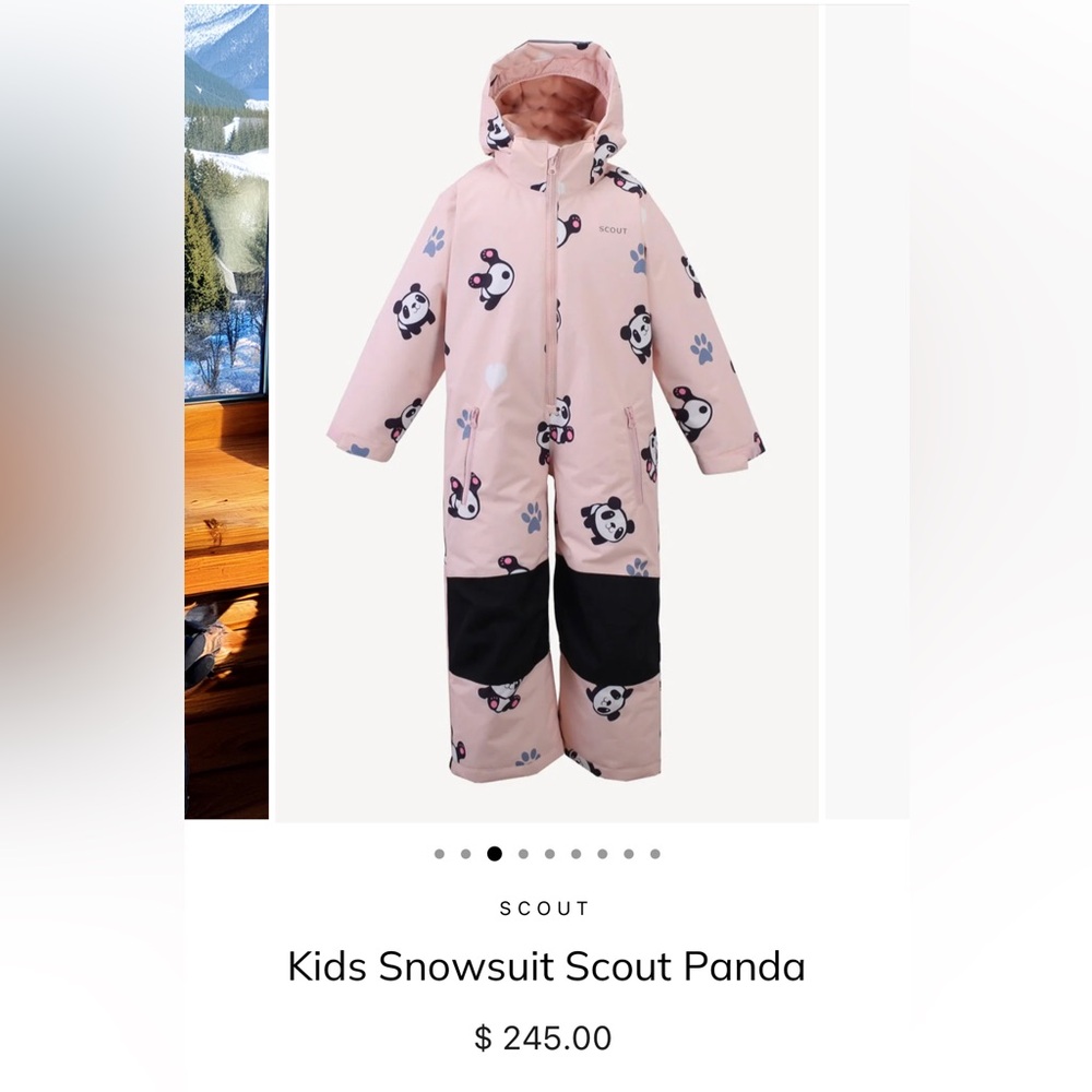Scout fully insulated snowsuit in Panda print